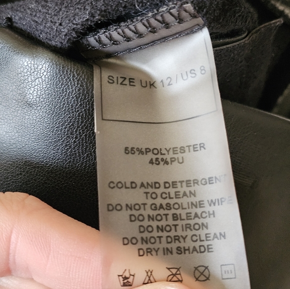 Maniere De Voir Quilted Leather Pants US 8 High Waist Gothcore Moto Leggings - Picture 14 of 14